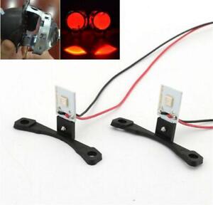 2x Red LED Evil Eyes Projector Lens Headlights Retrofit Car Lighting Accessories