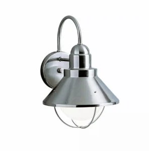 KICHLER Seaside 12 in. Outdoor Light Brushed Nickel Wall Mount Sconce 9022-NI - Picture 1 of 4