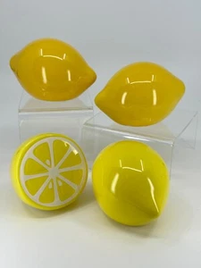 Set 4 Statuine Target Soglia Ceramica Frutta Mezza Piena Limone Lime Arredamento Casa - Foto 1 di 18