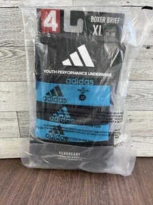 adidas Performance 4-Pack Boxer Briefs Youth Boys Size XL (18-20) Blk,Gray,Blue - Picture 1 of 10