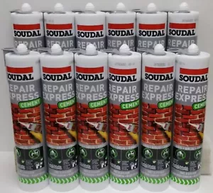 Soudal Express Premium Fertigmischung Zement Reparatur Kartusche 300ml Tube Grau Box 12 - Bild 1 von 2
