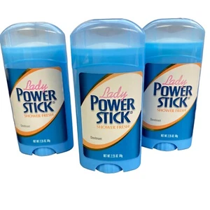 3 Pack Lady Power Stick Shower Fresh Deodorant 2.25 Oz. Older Vintage Formula - Picture 1 of 2