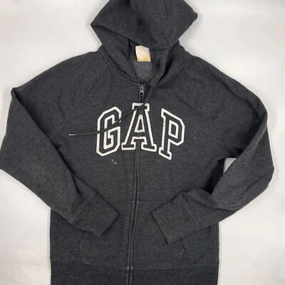 Женская толстовка с капюшоном на молнии Gap размер XS серая хлопковая эластичная с логотипом толстовка винтажная - Изображение 1 из 4