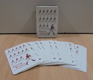 JOHNNIE WALKER SCOTCH WHISKY ADVERTISIGN PLAYING CARDS DECK IN TIN BOX