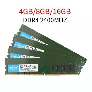 16GB 8GB 4GB DDR4 2400MHz PC4-2400 CL17 288Pin PC Desktop Memory For Crucial UK - Picture 1 of 13