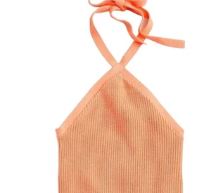 J. Crew Cashmere Halter Tank Top Women X-Large Peach Knit Sweater Tank Backless - Picture 1 of 11