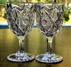 2 SELTENE ANTIKE RUSSISCHE URAL BERGE KRISTALL WODKA SCHNAPSGLÄSER / ЧАРКА - Bild 1 von 15