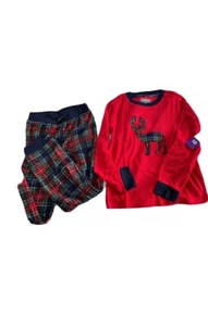 Eddie Bauer Kids Pajama Set Deer Unisex Plaid size 10 - Picture 1 of 4