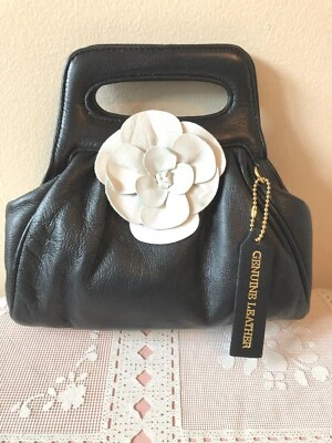 MINT Genuine Black Leather Lord & Taylor Paradox Convertible Clutch Purse - Image 1 of 4