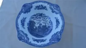 Tazón azul vegetal Johnson Brothers Ruthin Castle 1792 castillos antiguos de Gran Bretaña - Imagen 1 de 5