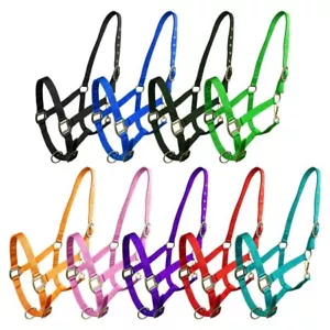 HALTER Premium Quality Nylon BRASS Hardware & Clip Adjustable HORSE or COB Size - Picture 1 of 10