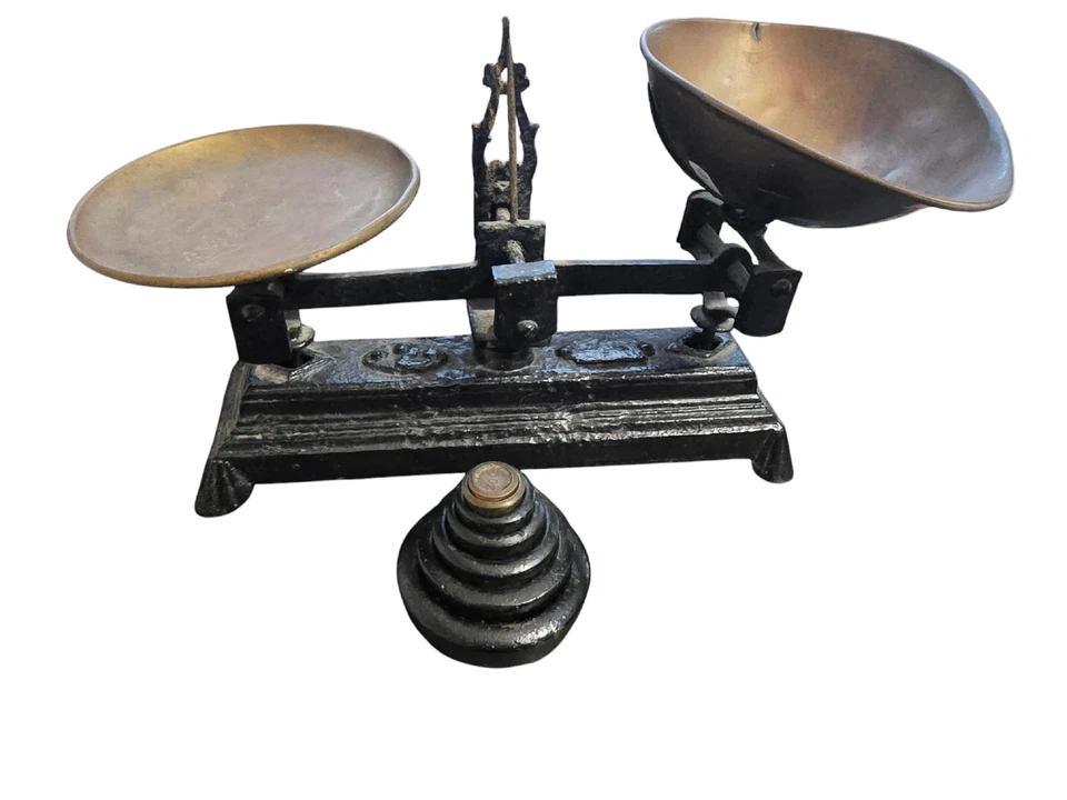Roberval Balance Antique French Weighing Scales with weights - image 1 of 1