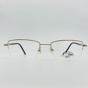 Flair eyeglasses Ladies Angular Gold Green half Rim Titan Mod. 462 Col.