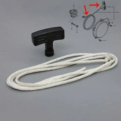 Cuerda y mango de arranque de arranque de retroceso para Yamaha Grizzly 350 400 450 Kodiak 400 Foto 1 de 4