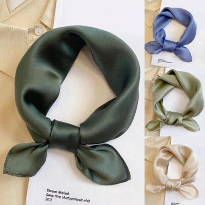 Women's Pure Silk Neckerchief 100% Mulberry Silk Summer Square Scarf 53x53cm - Image 1 of 4