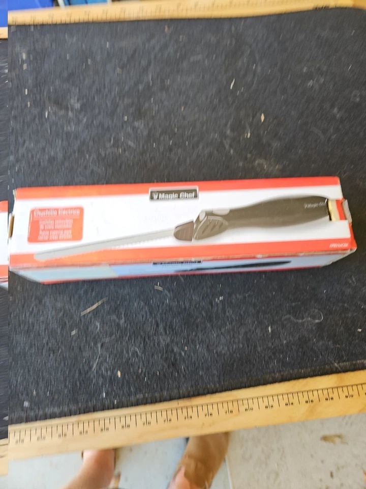 NUEVO Cuchillo eléctrico de acero tallado Black Magic Chef carnes aves de corral cuchillas dobles Foto 1 de 1