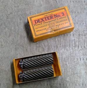 Antique Dexter No. 3 Pencil Sharpener Cutters (pair) Blades Original Box - Picture 1 of 7