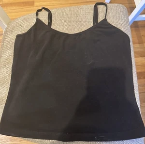 Top con correa de espagueti recortada negra para garaje para mujer mediano - Imagen 1 de 1
