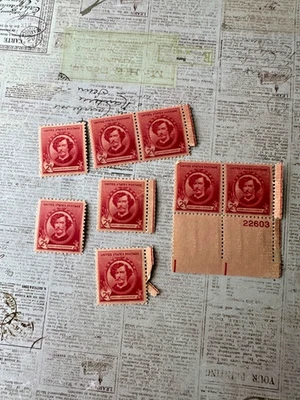 Vintage 1940 unused US postage stamps of James Whistler, Scott# 885 - Image 1 of 2