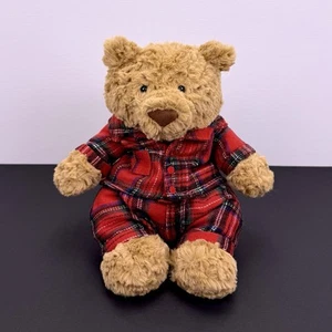 Jellycat Medium BEDTIME BARTHOLOMEW BEAR ✨ Soft Plush Toy Plaid Pajama Teddy NWT - Picture 1 of 5