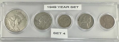1949-P Mint 5-Coin Year Set – XF/AU – 90% Silver – Philadelphia Set #4 - Image 1 of 4