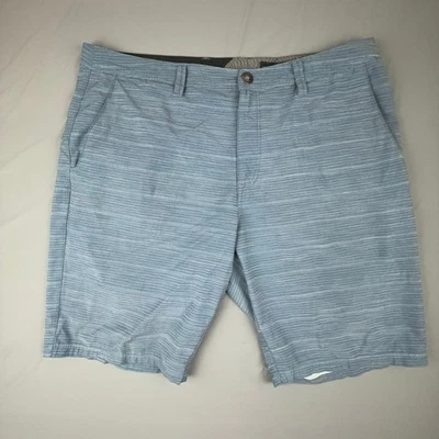 Volcom Shorts Men 38 Blue Striped Surf & Turf Hybrid Stretch Casual Summer - Image 1 of 4