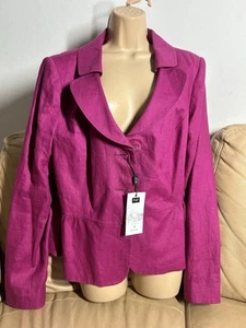 F&F linen fuchsia formal Linen blazer jacket size 18 - Picture 1 of 10