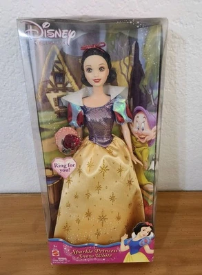 Mattel Disney Sparkle Princess Snow White Mattel G7936 2004 con anillo caja usada nueva Foto 1 de 4