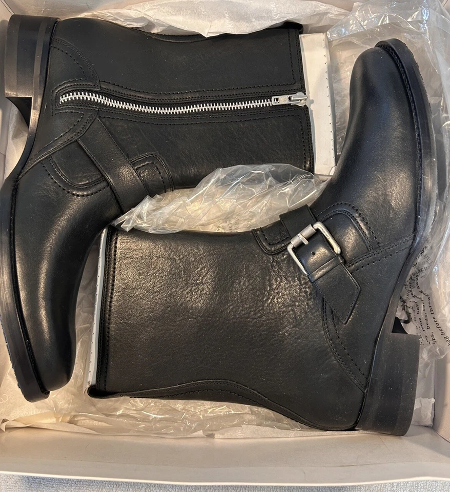 Hombres Raro Hallazgo - Bota Negra Calvin Klein Moto Hebilla - Nueva Talla 11m Foto 1 de 4