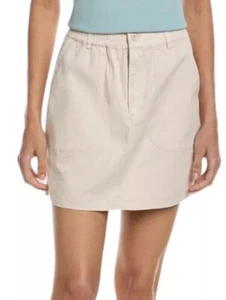 $138 Michael Stars Plus Stretch Twill Mini Skirt in Cement Khaki Cotton Sz 2XL - Picture 1 of 7