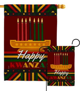 Feliz Kwanzaa Jardín Bandera Invierno Decorativa Pequeño Regalo Patio Casa Banner - Imagen 1 de 17