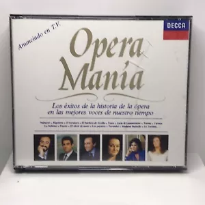 Opera Mania Pavarotti Domingo Caballe Berganza Fat Box - 2 x CD - Foto 1 di 2