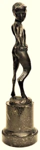 Austrian Jugenstil Patinated Bronze Sculpture of Fawn Youth, Ca. 1900 - Picture 1 of 12