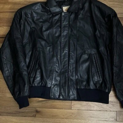 Chaqueta de cuero vintage, Hard Rock Café para hombre, cremallera completa. XL Foto 1 de 4