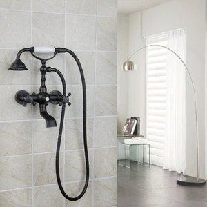 Öl geriebene Bronze Badewanne Wasserhahn Handdusche Mixer Wasserhähne Set Wandmontage - Bild 1 von 11
