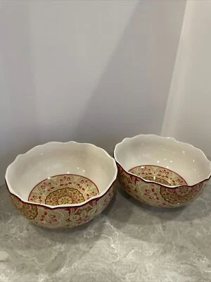 Conjunto de duas 222 tigelas de sopa de cereais de porcelana açafrão Fifth Lyria - Imagem 1 de 4