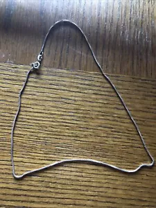 925 Sterling Box Chain Necklace 16” 2.41g. 1mm - Picture 1 of 5