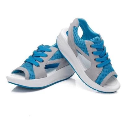 Casual Breathable Open Toe Shoes Ladies Women Wedge Low Heels Sandle - Image 1 of 4