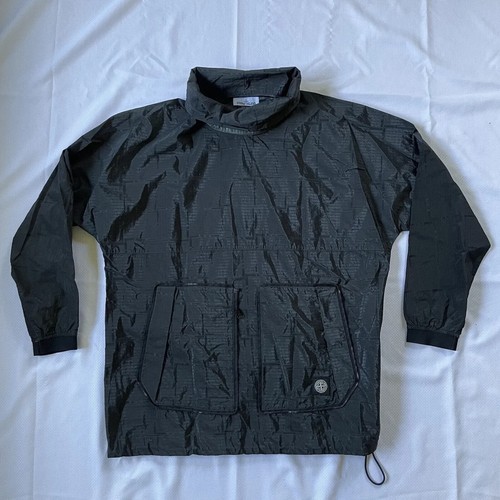 Giacca nera Stone Island HC confezionabile jacquard su nylon taglia L giacca tinta