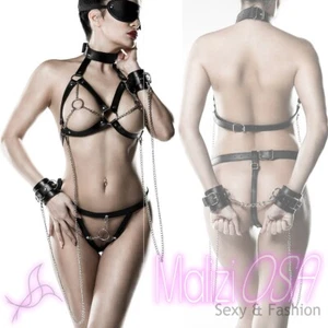 Completo intimo Sexy Donna Fetish BDSM Pelle Erotico Hot Lingerie San Valentino - Zdjęcie 1 z 8