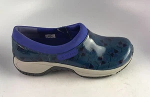 Merrell Wiro Seaport Slip Resistant Blue Clogs Slip Ons Patent Women's Sz 7 US - Picture 1 of 11