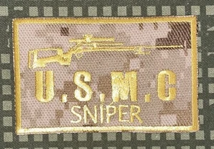 USMC Sniper Patch Desert Marpat Hook & Iron-On New A896 - Picture 1 of 1