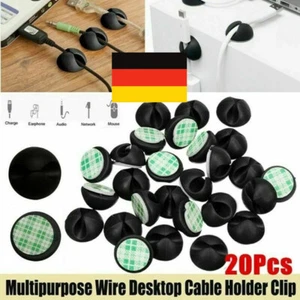 20Stück Desktop-Kabelclips Organizer Wire Management-Wandhalter Selbstklebend - Afbeelding 1 van 6