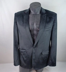 Elie Balleh Sportcoat Size L 42-44 Men Black Velvet 2-Button Blazer Jacket Italy - Picture 1 of 12