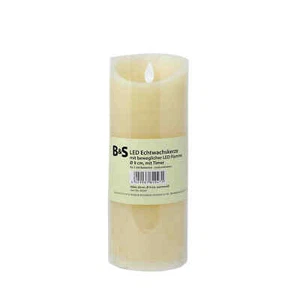 LED Echtwachskerze mit beweglicher Flamme 7 Stunden Timer H 25 cm - Picture 1 of 1
