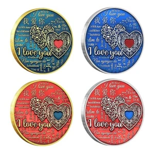 4pcs/set I Love You Valentine's Day Challenge Coin Golden / Silver Medals - Picture 1 of 10