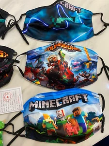 MINECRAFT 6 Face masks W/ Filters, Washable for teens kids adult NEW - Picture 1 of 6