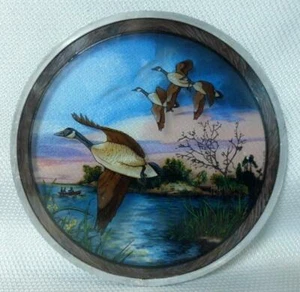 Glassmasters Stained Glass Suncatcher Sun Catcher Canada Geese in flight - Picture 1 of 5