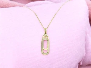 Women’s Forever Linked Together Sterling Silver Double CZ Necklace -Gold Plated - Picture 1 of 13