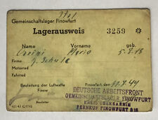 Lasciapassare LW per lavoro Germania1944 - German LAGER pass LW 1944 WWII